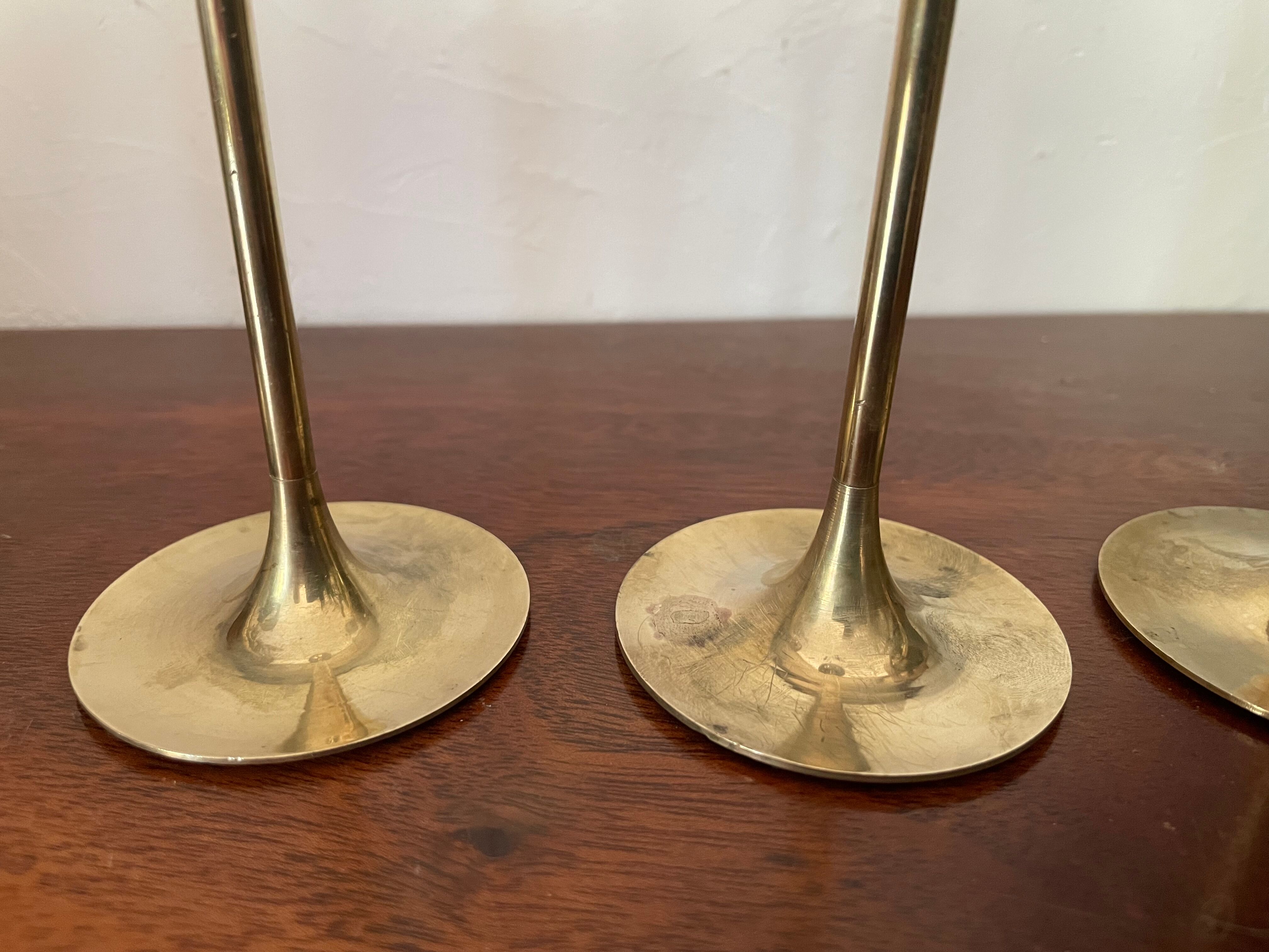 Suite of 5 Danish candle holders 50s