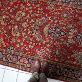 Handmade antique Persian Kashan rug 136cm x 201cm, 1910s