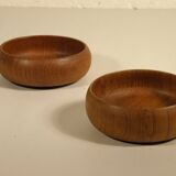 Two bowls, teak pocket emptier