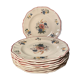 Set of 8 flat plates in Digoin Sarreguemines earthenware, Agreste model