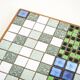 Mosaic tray with stoneware tiles in wooden frame, Bauhaus, 1970s