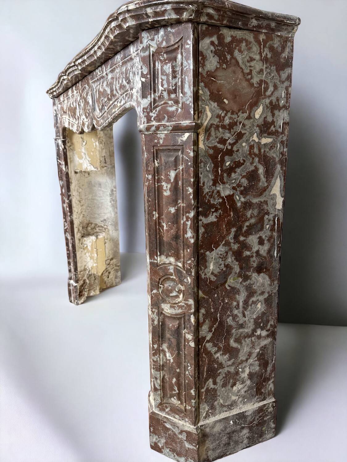 Red marble fireplace late 19th century