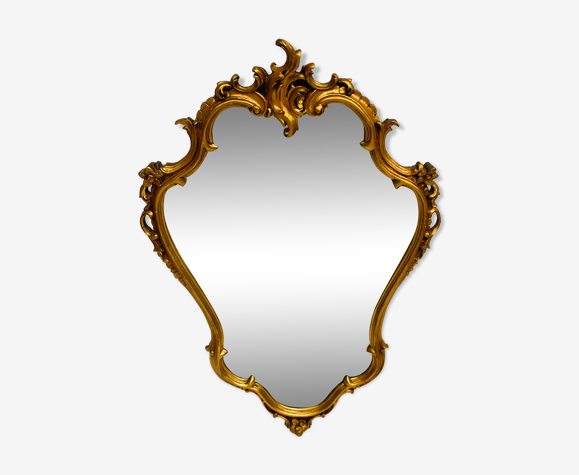 Large mirror arabesque gold frame vintage baroque style 67 x 100 cm |  Selency