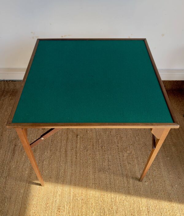 Table de bridge pliante vintage en bois –  esprit bistrot