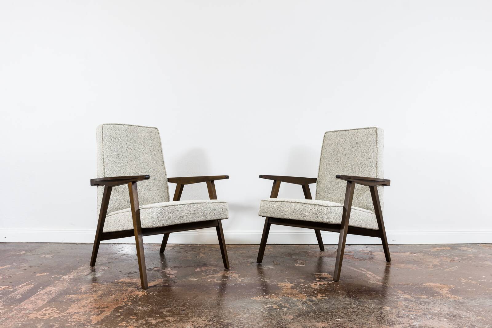 Pair of beige Mid-Century armchairs 1960's