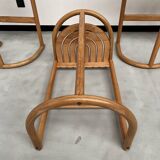 Set of 4 Allmimö stools in solid oak