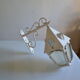 Vintage 1950 wall lamp lantern in wrought iron and glass