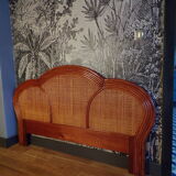Vintage rattan clover headboard