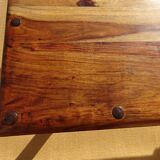 Solid wood and wrought iron table