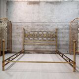 Lit années 60/70 design Luciano Frigerio en laiton doré