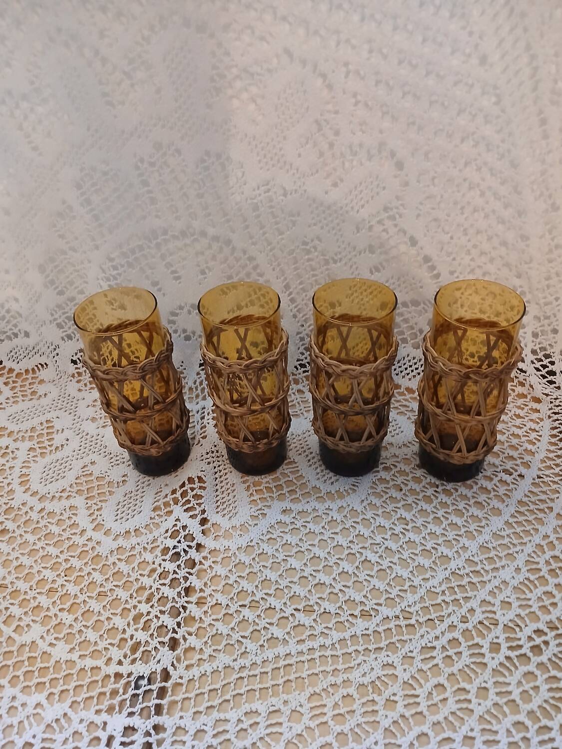 4 vintage orangeade glasses