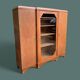 Art deco glass china cabinet in burr walnut 1930