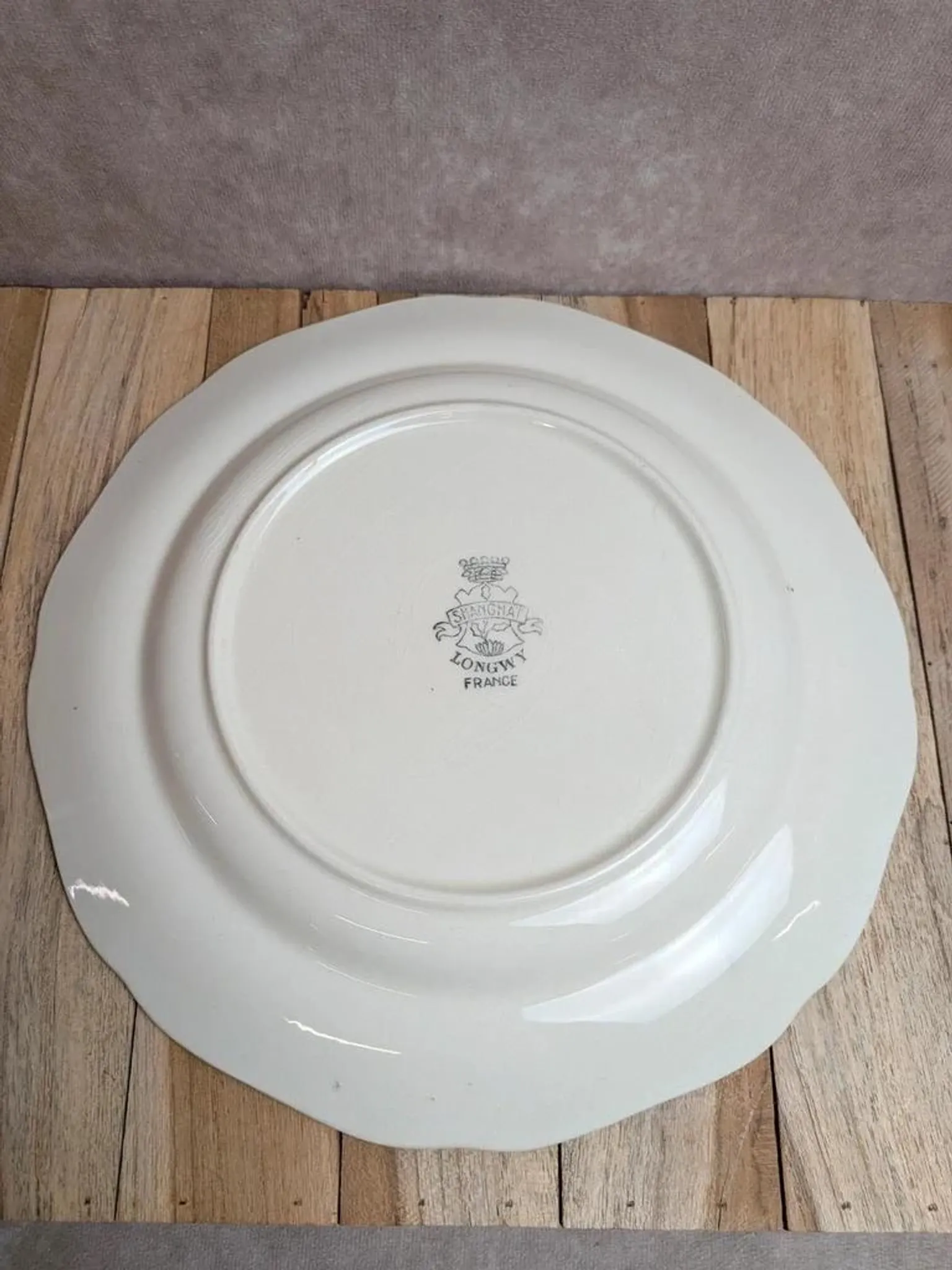 Large ironstone plate Longwy – Shanghai model – Polychrome floral decoration