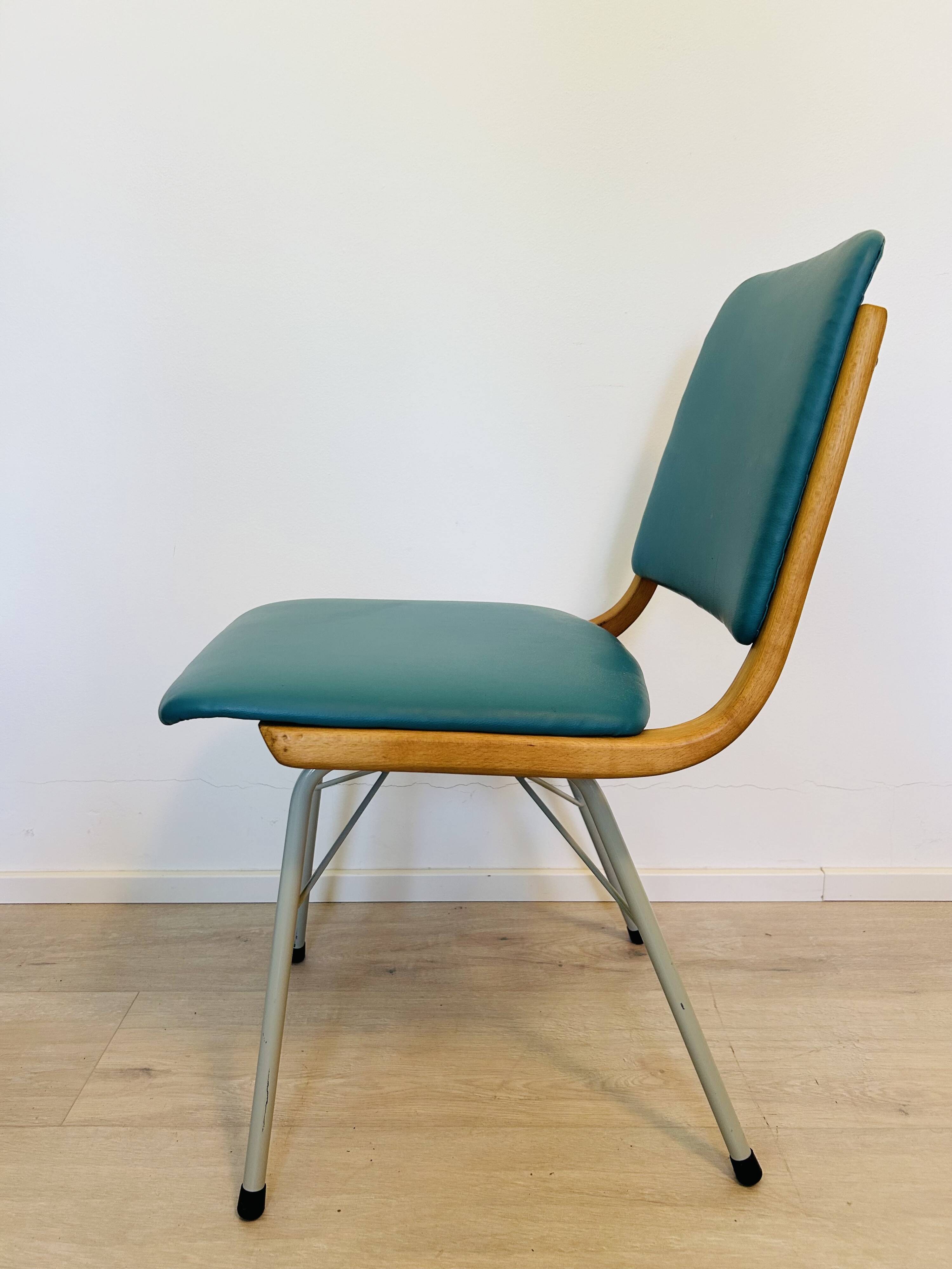 Vintage Turquoise Dining Chair by TON, from Czechoslovakia 1960’s