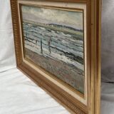 Painting Oil on canvas signed -Normandy - dimension: height -37cm- Width -63cm-