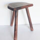 Farm stool 1/2 round vintage tripod
