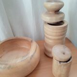 Turned wooden pot set