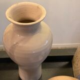 Series of 5 vintage beige ceramic vases