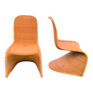 chaises en rotin années
