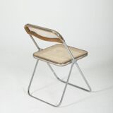 Chaise Plia cannage et métal Giancarlo Piretti
