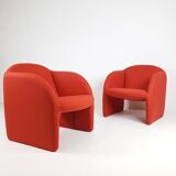 Set de 2 fauteuils Artifort Ben en tissu rouge brique Ploeg