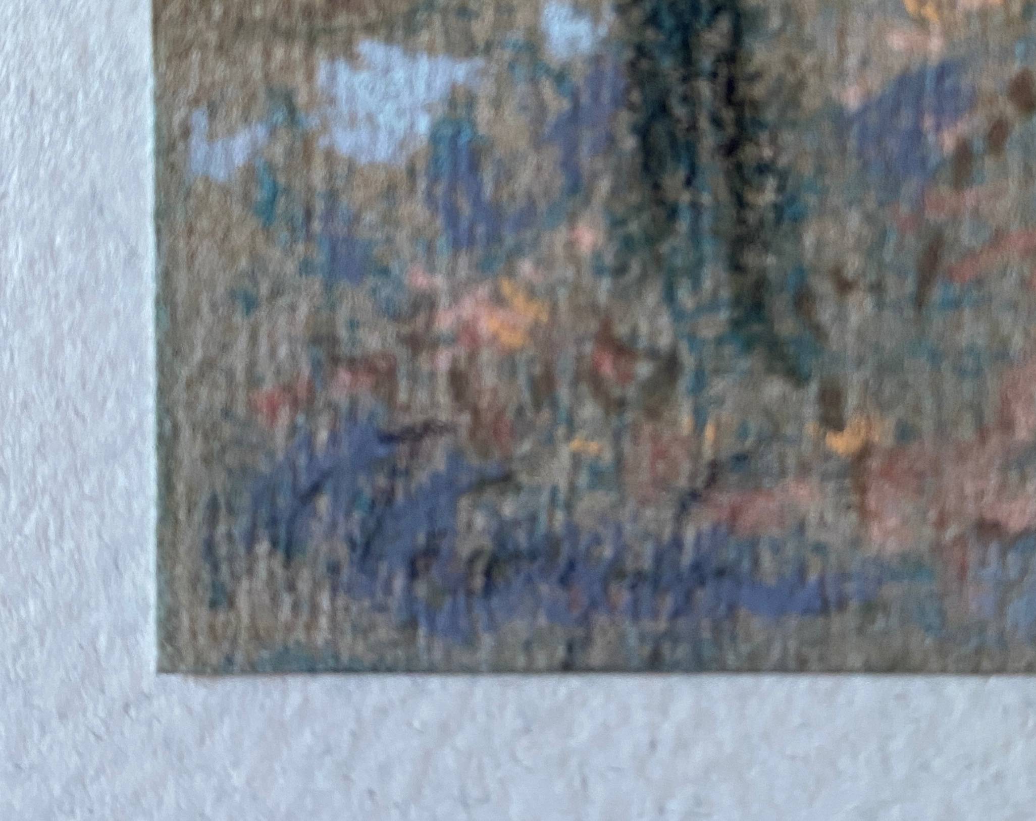 Pastel Painting "Quai de Seine?" Paris signed + frame