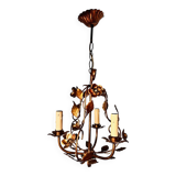 Old gilded metal chandelier circa 1960