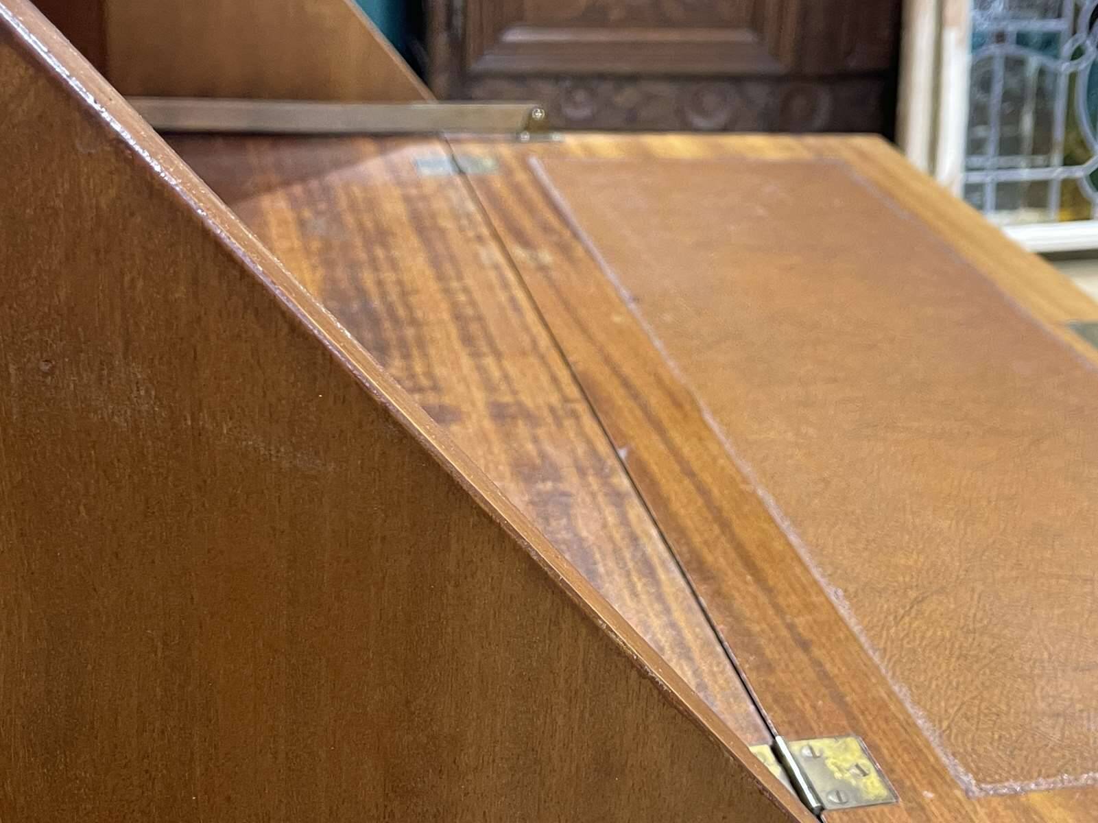 1950s English mahogany secretary.