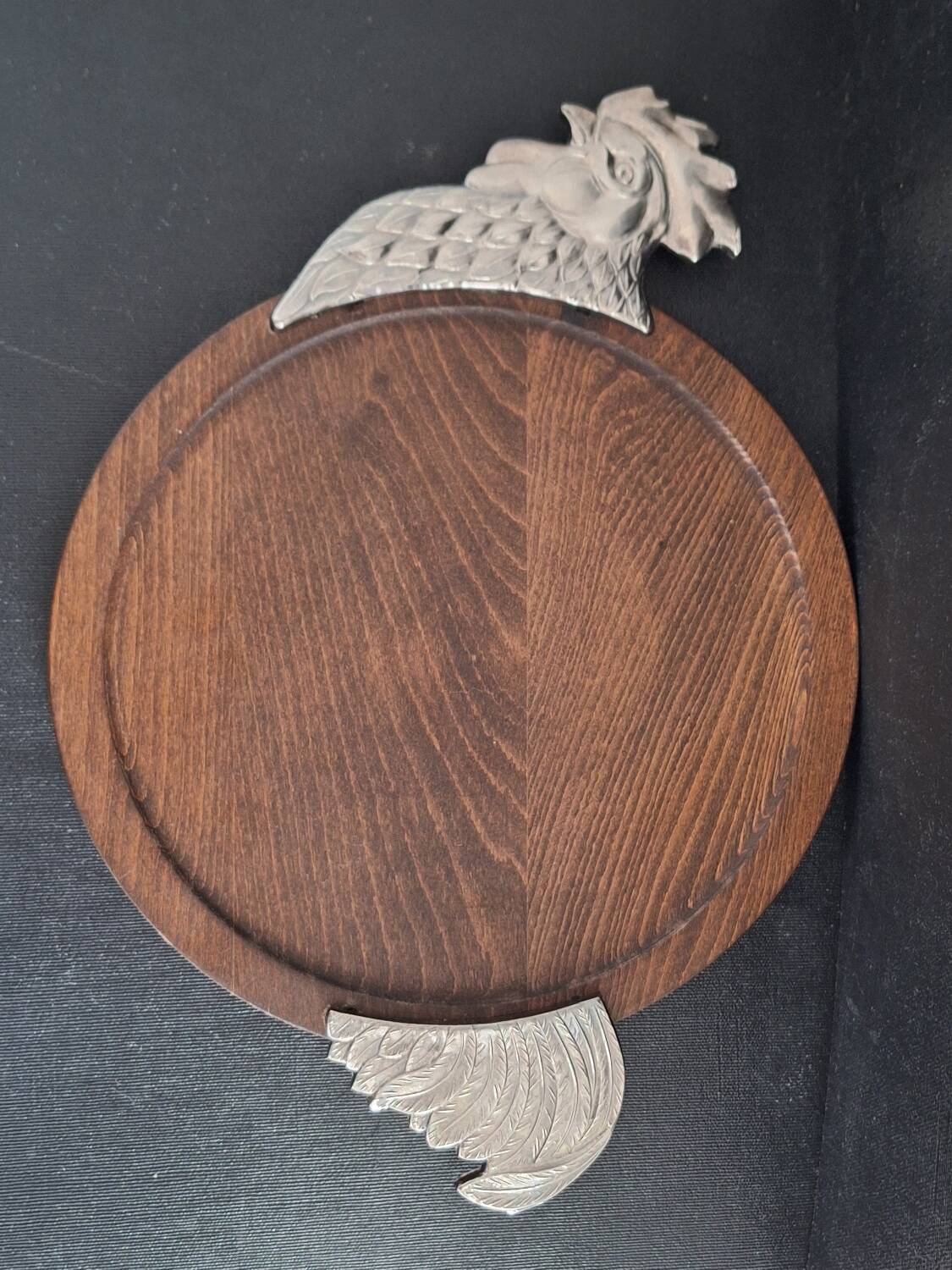Rooster wood tray 1970