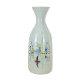 Porcelain vase hutschenreuther 1950s handpainted motif mediterranean city