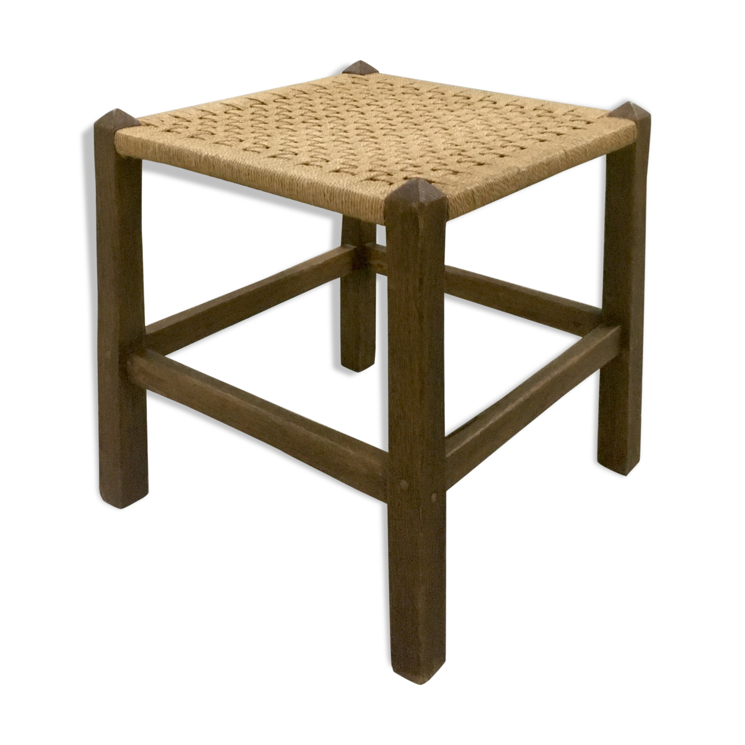 Tabouret Art & crafts chêne et corde