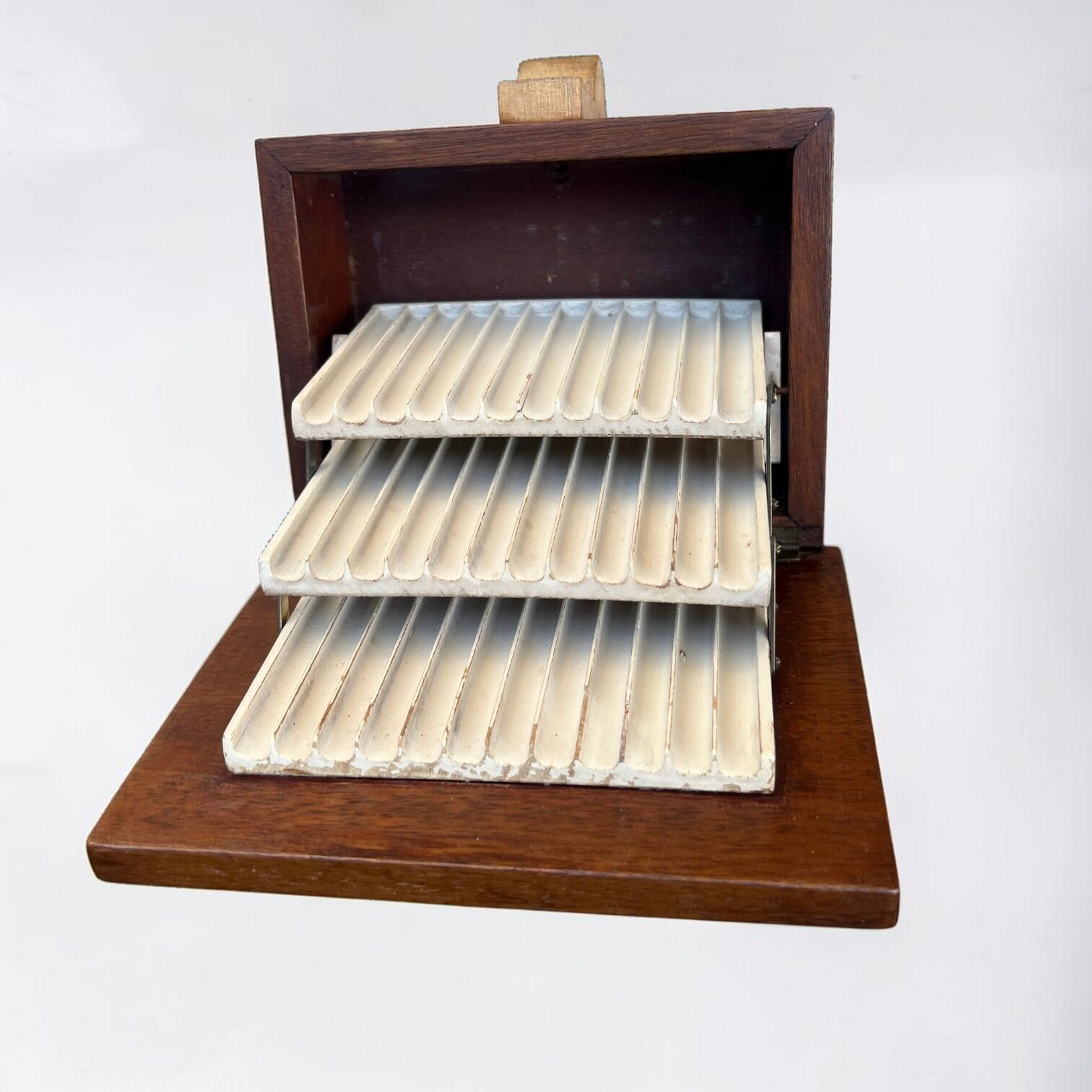 Art Deco wooden cigarette dispenser 1930s cigarette box