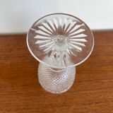 Two 19th-century moulded crystal glasses with diamond points.