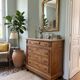 Antique Louis-Philippe commode in solid wood and white marble.