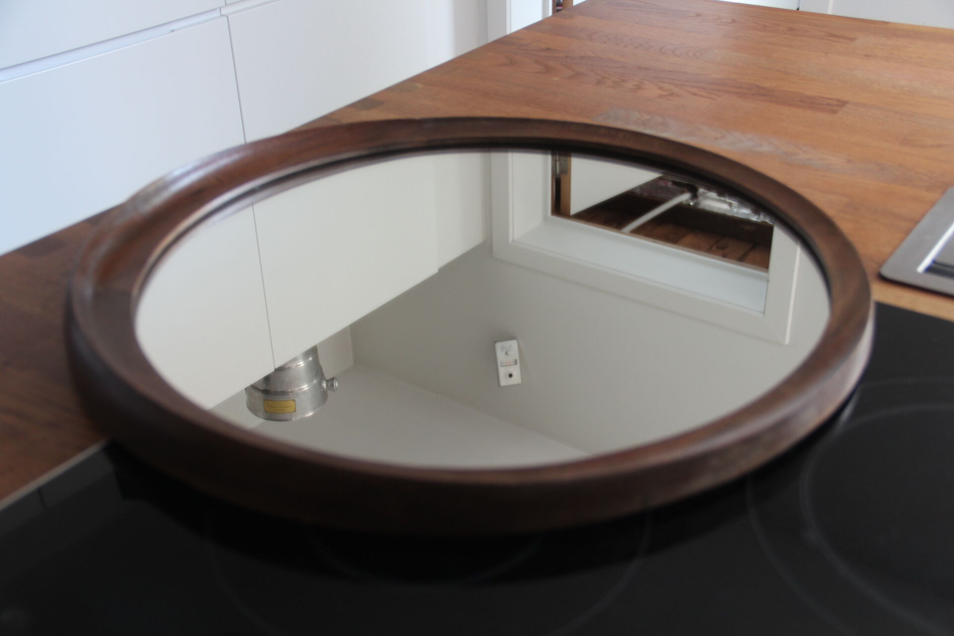 Vintage mirror, exotic wooden frame 50cm