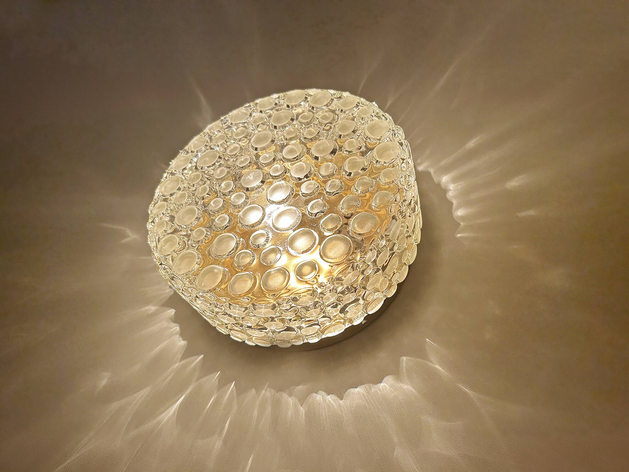Paire d'appliques vintage en verre à bulles