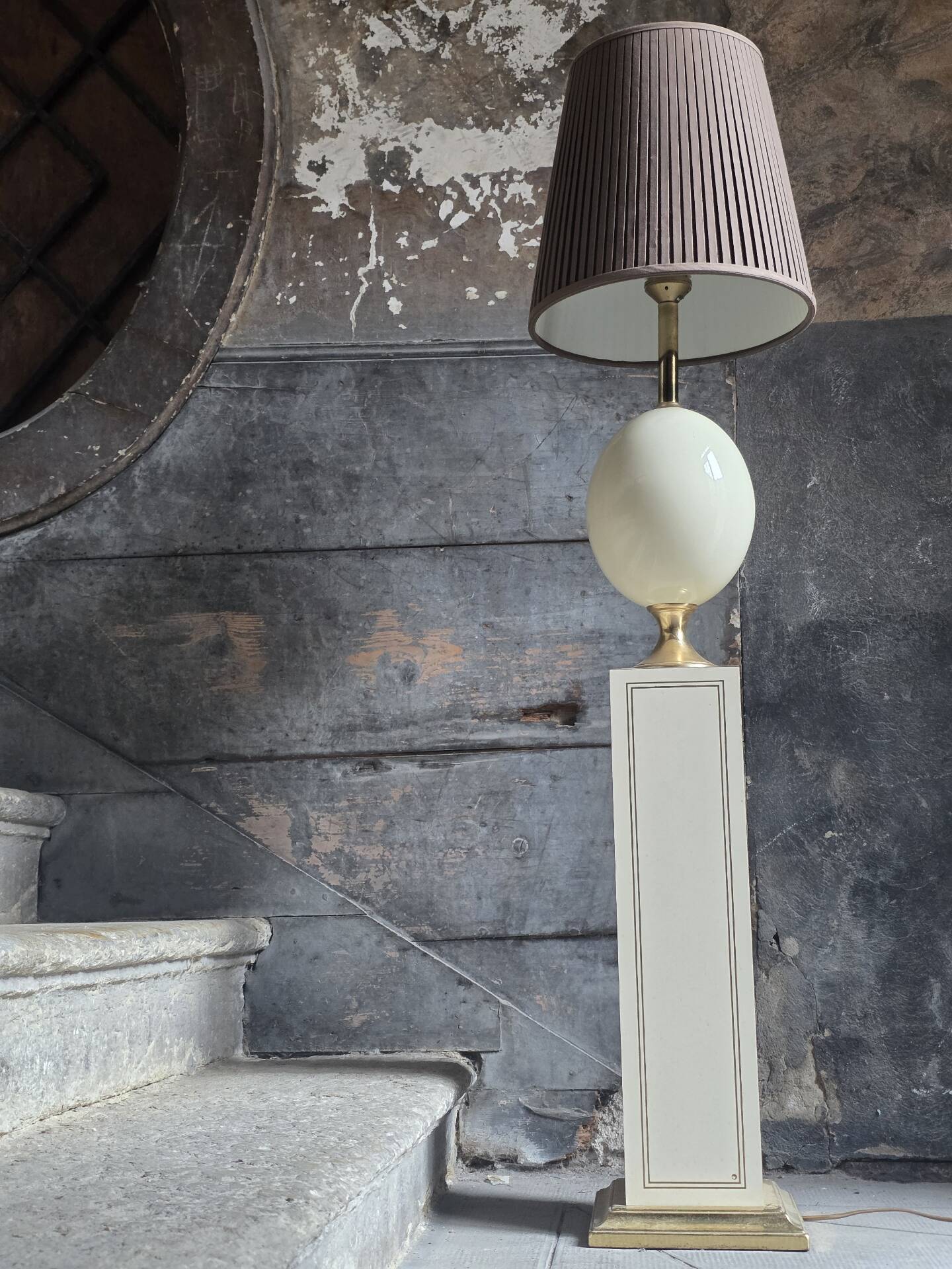 "Ostrich egg" floor lamp by Maison Le Dauphin