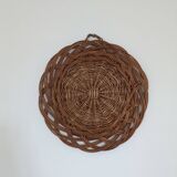 Wicker tray wall decoration