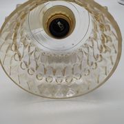 Suspension vintage seventies en verre moulé pressé