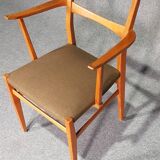 Set of 4 Dutch wooden dining armchairs in Danish style. 1950s