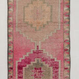 3x11 shades of pink vintage runner rug, 94x346cm
