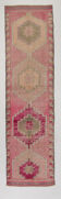 3x11 shades of pink vintage runner rug, 94x346cm