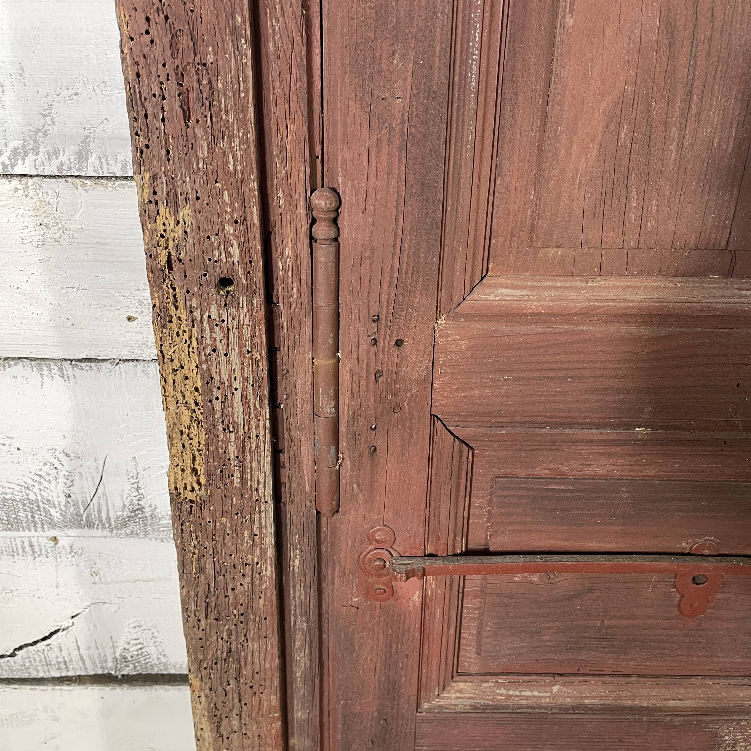 Double weathered wooden door