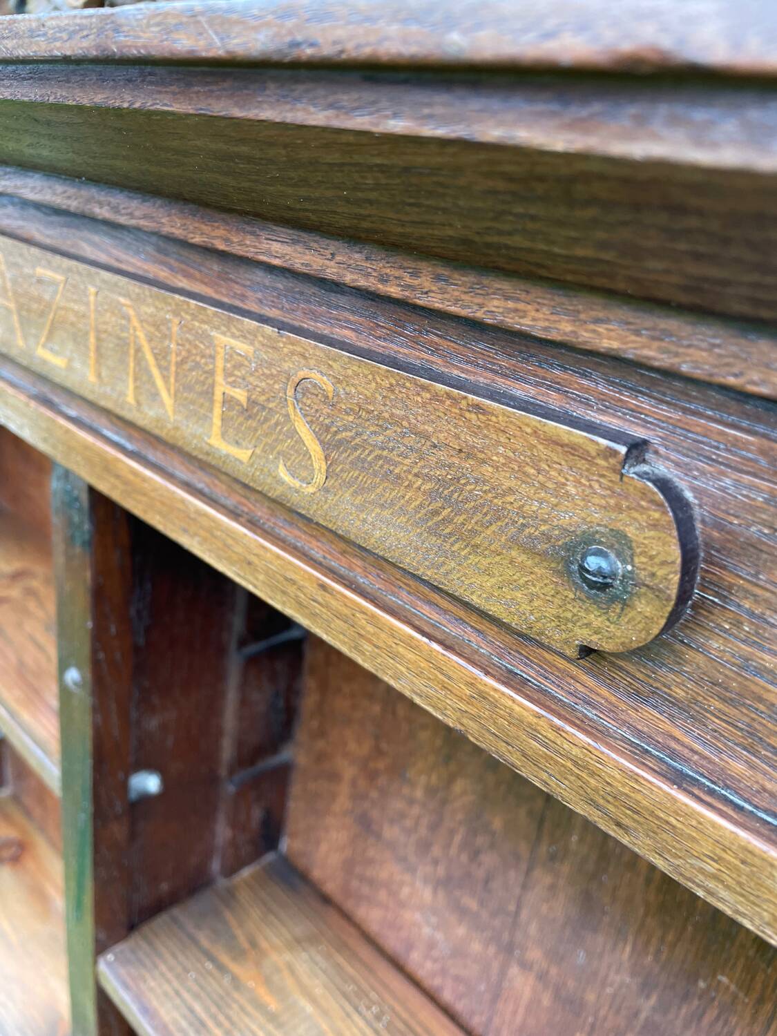Antique oak wall shelf