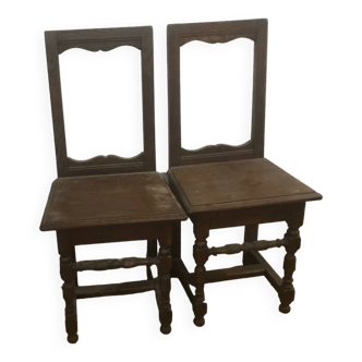 2 solid wood chairs