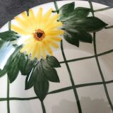 Cup vintage in ceramic enamelled signed fleur peinture decoration