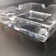 Imposing minimalist vintage crystal ashtray from the 70s