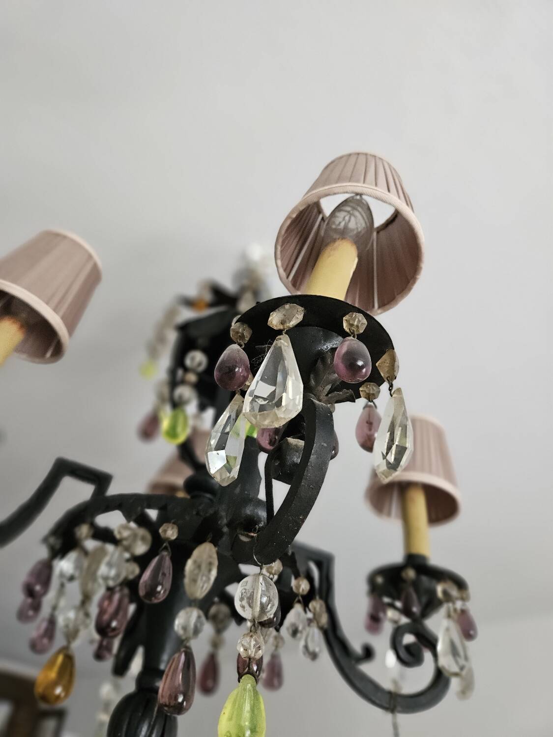 Colorful crystal chandelier