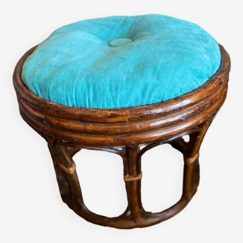 Pouf en rotin vintage