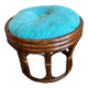 Pouf en rotin vintage